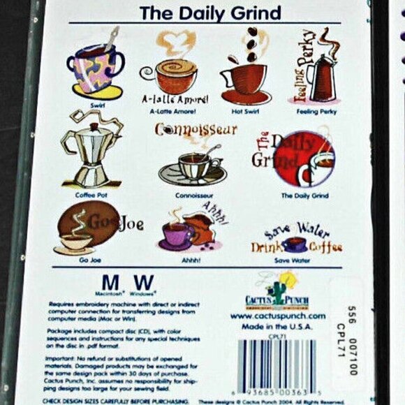 Embroidery DVDs Lot of 2 Cactus Punch Daily Grind DAKOTA Collectibles GO NUTS - Picture 3 of 5
